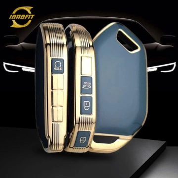 KIJ1T1-Granny Grey-Gold Plating- Car Key Cover For Kia