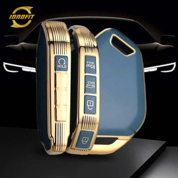 KIJ2T1-Granny Grey-Gold Plating- Car Key Cover For Kia