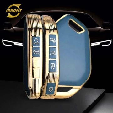 KIJ3T1-Granny Grey-Gold Plating- Car Key Cover For Kia