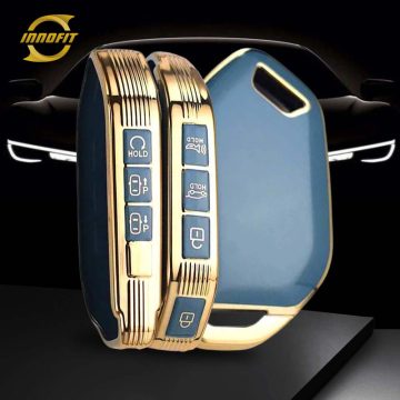 KIJ4T1-Granny Grey-Gold Plating- Car Key Cover For Kia