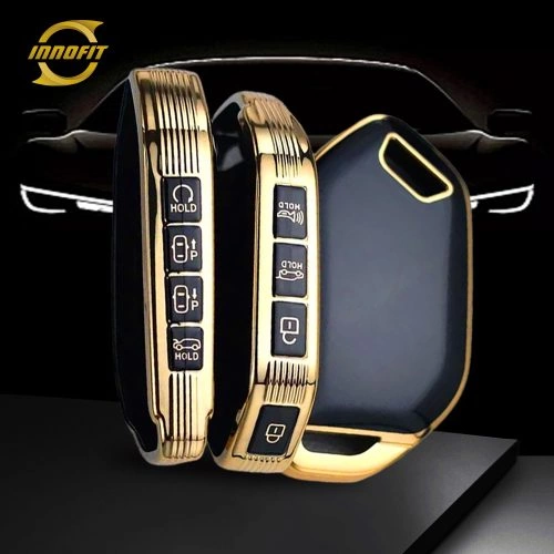 KIJ5T1-Black-Gold Plating- Car Key Cover For Kia