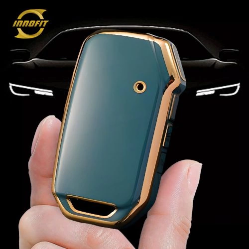 KIK2T1-Granny Grey-Gold Plating- Car Key Cover For Kia