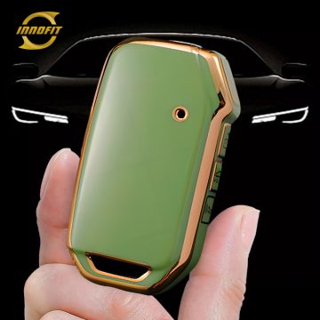 KIK2T1-Green-Gold Plating- Car Key Cover For Kia