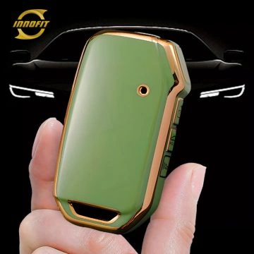 KIK2T1-Green-Gold Plating- Car Key Cover For Kia
