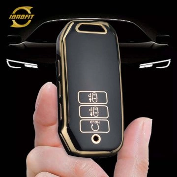 KIS1T1-Black-Gold Plating- Car Key Cover For Kia