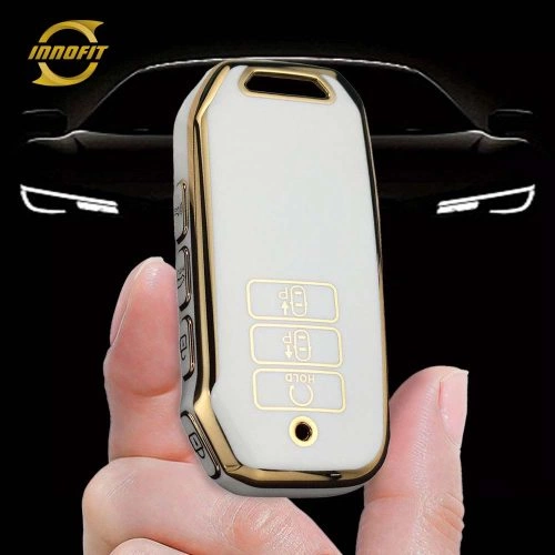 KIS1T1-White-Gold Plating- Car Key Cover For Kia