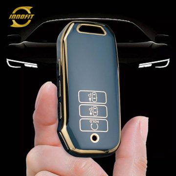 KIS1T1-Granny Grey-Gold Plating- Car Key Cover For Kia