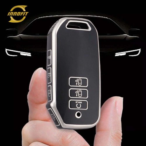KIS1T1-Black-Silver Plating- Car Key Cover For Kia