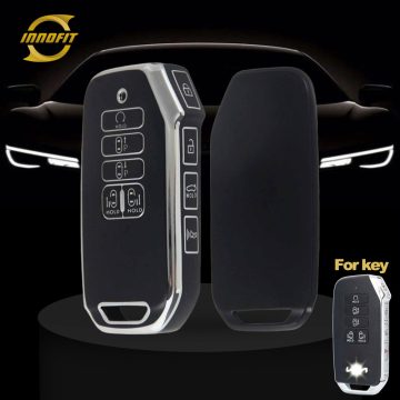 KIU1T1-Black-Silver Plating- Car Key Cover For Kia