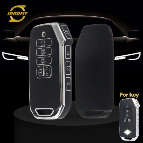 KIU1T1-Black-Silver Plating- Car Key Cover For Kia