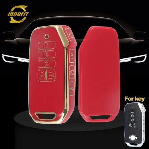 KIU1T1-Red-Gold Plating- Car Key Cover For Kia