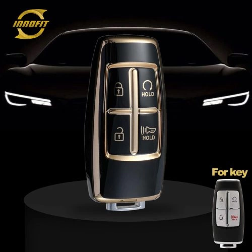 GNA1T1-Black-Gold Plating- Car Key Cover For GENESIS
