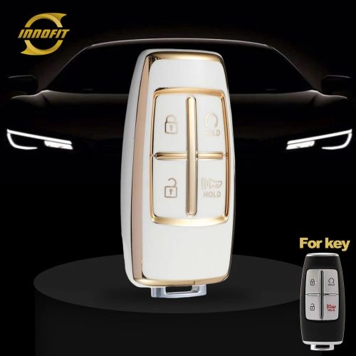 GNA1T1-White-Gold Plating- Car Key Cover For GENESIS