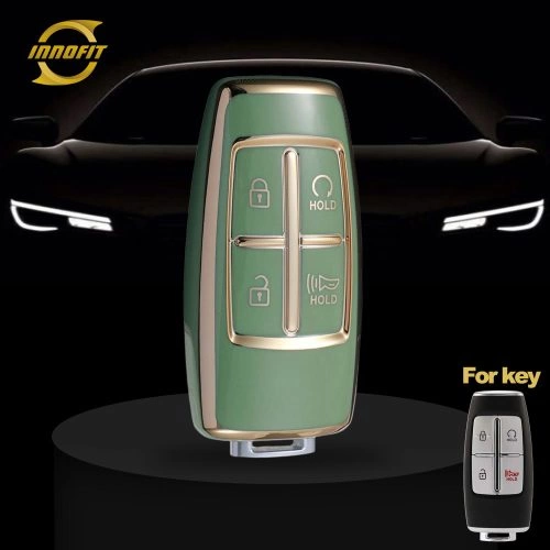 GNA1T1-Green-Gold Plating- Car Key Cover For GENESIS