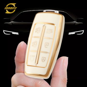 GNA3T1-White-Gold Plating- Car Key Cover For GENESIS