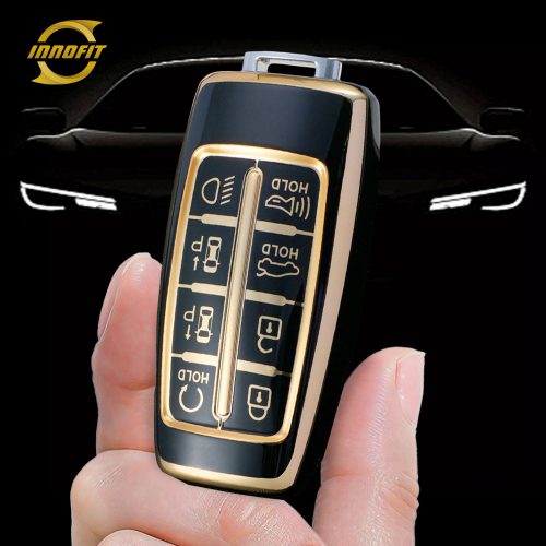 GNA4T1-Black-Gold Plating- Car Key Cover For GENESIS