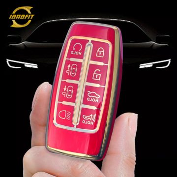 GNA4T1-Red-Gold Plating- Car Key Cover For GENESIS