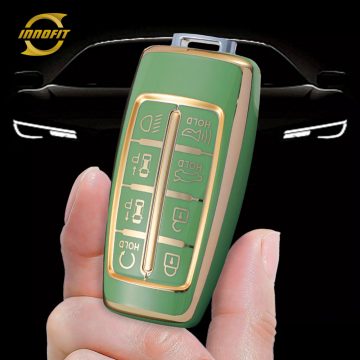GNA4T1-Green-Gold Plating- Car Key Cover For GENESIS