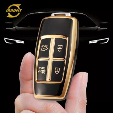 GNA5T1-Black-Gold Plating- Car Key Cover For GENESIS