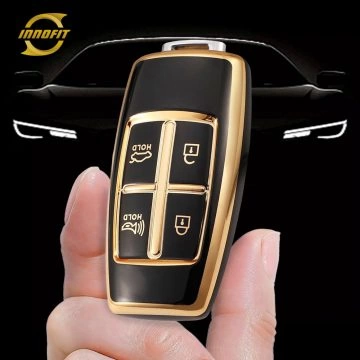GNA5T1-Black-Gold Plating- Car Key Cover For GENESIS