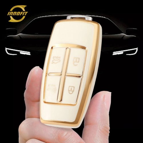 GNA5T1-White-Gold Plating- Car Key Cover For GENESIS