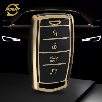 GNB1T1-Black-Gold Plating- Car Key Cover For GENESIS