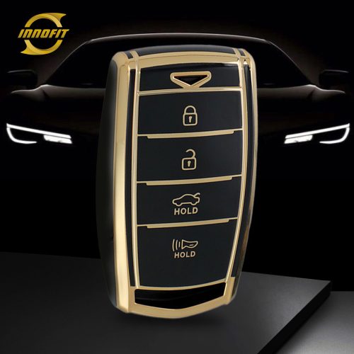 GNB1T1-Black-Gold Plating- Car Key Cover For GENESIS
