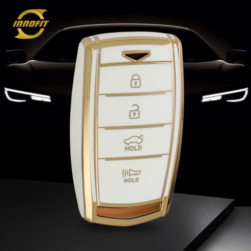 GNB1T1-White-Gold Plating- Car Key Cover For GENESIS