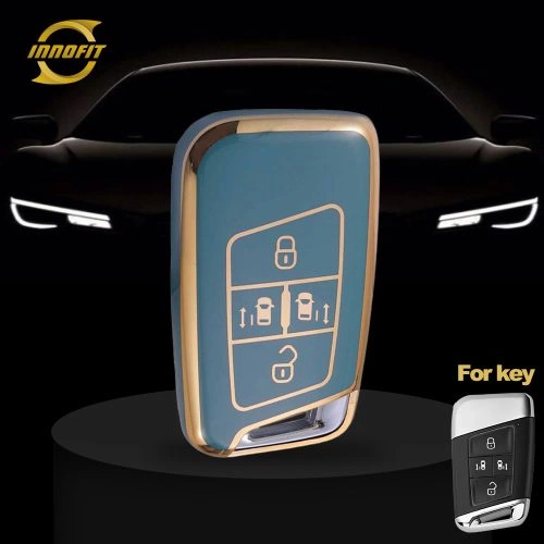 VOD3T1-Granny Grey-Gold Plating- Car Key Cover For Volkswagen