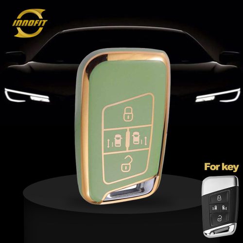 VOD3T1-Green-Gold Plating- Car Key Cover For Volkswagen