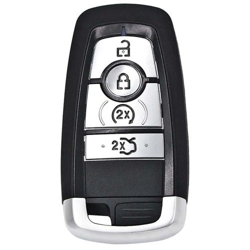 FOB3T1-White-Silver Plating- Car Key Cover For Ford