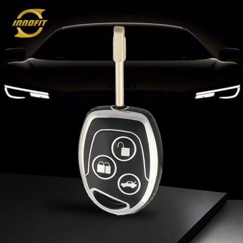 FOI1T1-Black-Silver Plating- Car Key Cover For Ford
