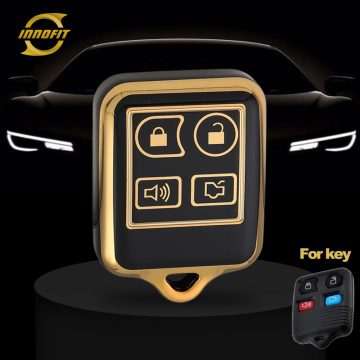 FOK1T1-Black-Gold Plating- Car Key Cover For Ford LINCOLN Mercury