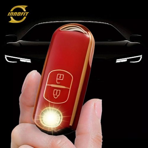 MAB2T1-Red-Gold Plating- Car Key Cover For Mazda