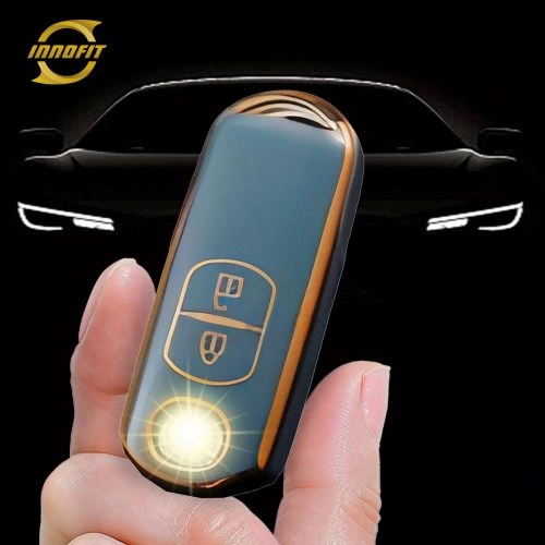 MAB2T1-Granny Grey-Gold Plating- Car Key Cover For Mazda