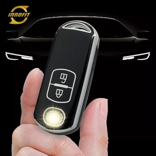MAB2T1-Black-Silver Plating- Car Key Cover For Mazda