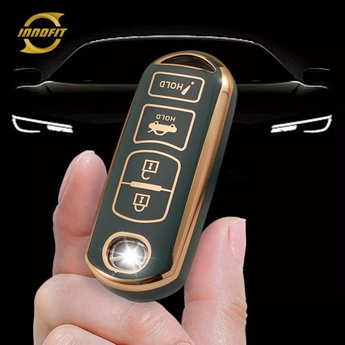 MAB3T1-Granny Grey-Gold Plating- Car Key Cover For Mazda Toyota Scion