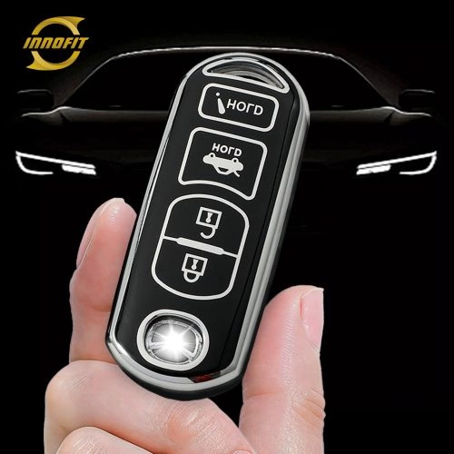 MAB3T1-Black-Silver Plating- Car Key Cover For Mazda Toyota Scion