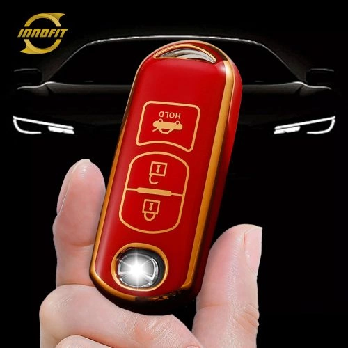 MAB5T1-Red-Gold Plating- Car Key Cover For Mazda