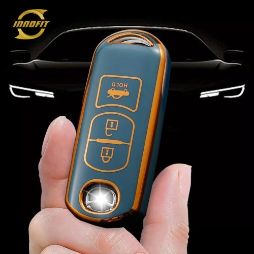 MAB5T1-Granny Grey-Gold Plating- Car Key Cover For Mazda