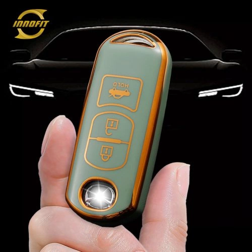 MAB5T1-Green-Gold Plating- Car Key Cover For Mazda
