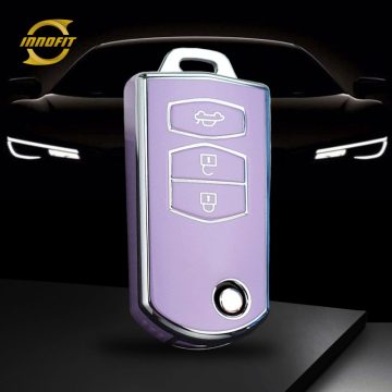 MAC1T1-Purple-Silver Plating- Car Key Cover For Mazda