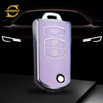 MAC1T1-Purple-Silver Plating- Car Key Cover For Mazda