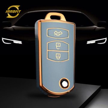 MAC1T1-Granny Grey-Gold Plating- Car Key Cover For Mazda