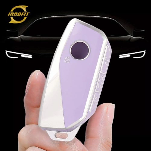 BMA1T1-Purple-Silver Plating- Car Key Cover For BMW