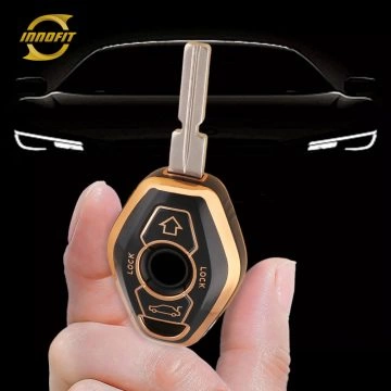 BMF1T1-Black-Gold Plating- Car Key Cover For BMW