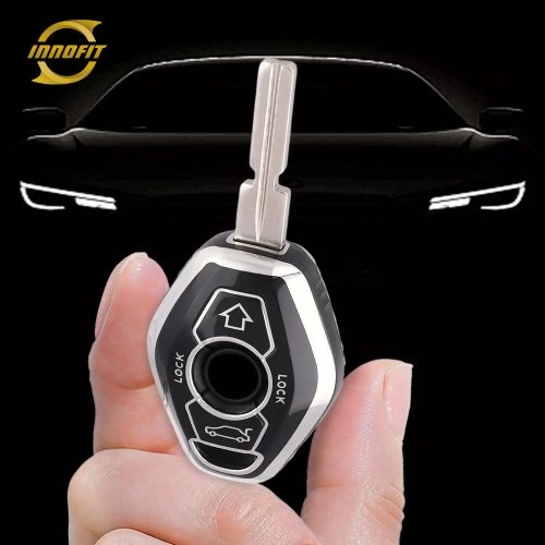 BMF1T1-Black-Silver Plating- Car Key Cover For BMW
