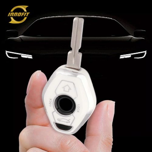 BMF1T1-White-Silver Plating- Car Key Cover For BMW