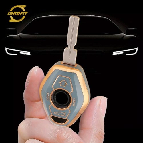 BMF1T1-Granny Grey-Gold Plating- Car Key Cover For BMW