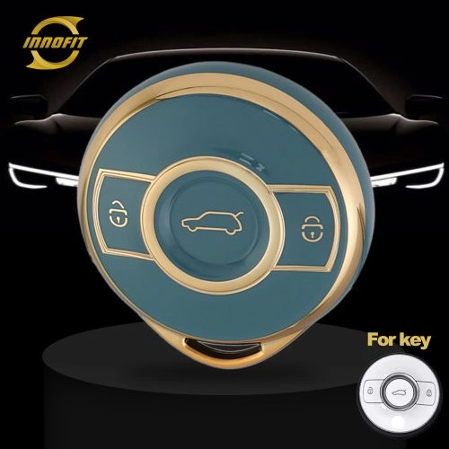 MED1T1-Granny Grey-Gold Plating- Car Key Cover For Mercedes-Benz